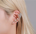 Single Cip Earring Punk Gothic Temperament Butterfly Flower Crystal Ear Clip Cuff Earring for Girl Ear Wrap Crawler Hook Earring