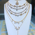 NZ1161 Chic 18k Gold Plated Diamond CZ Micro Pave Tennis Heart Love Mama Tennis Chain Necklace for Women Mom