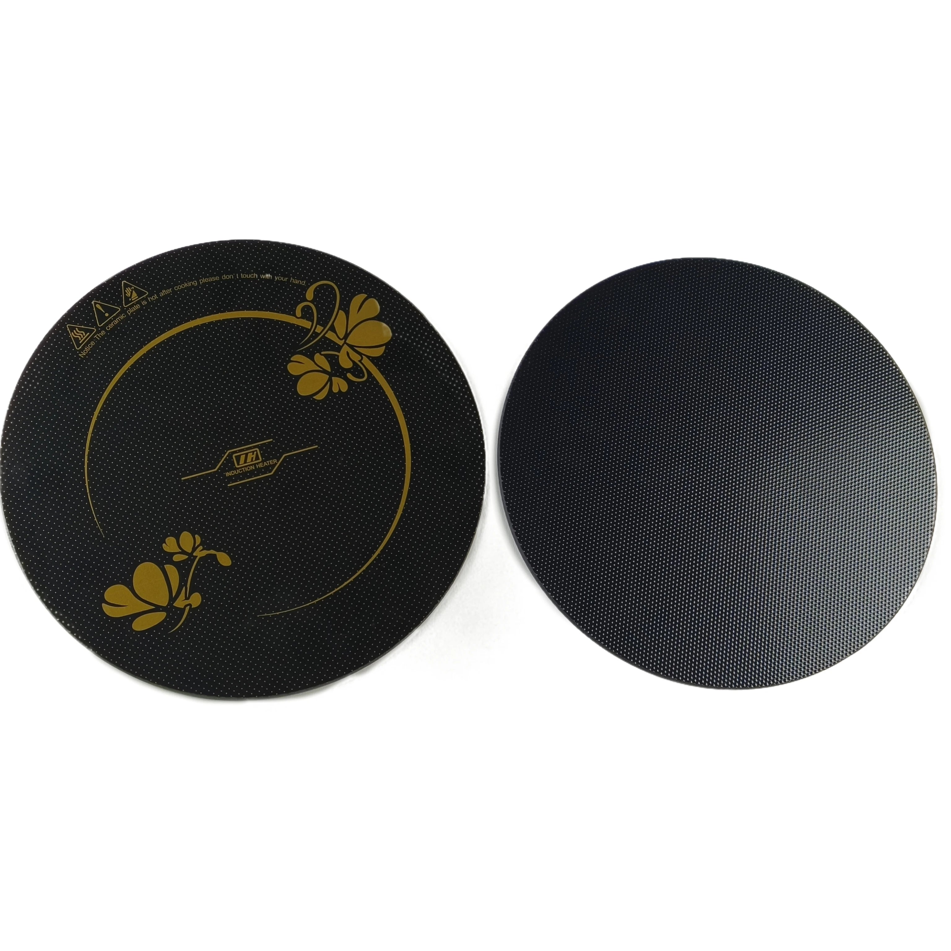 Low Price Silk Screen Printing Black Ceramic Glass for Induction Cooker