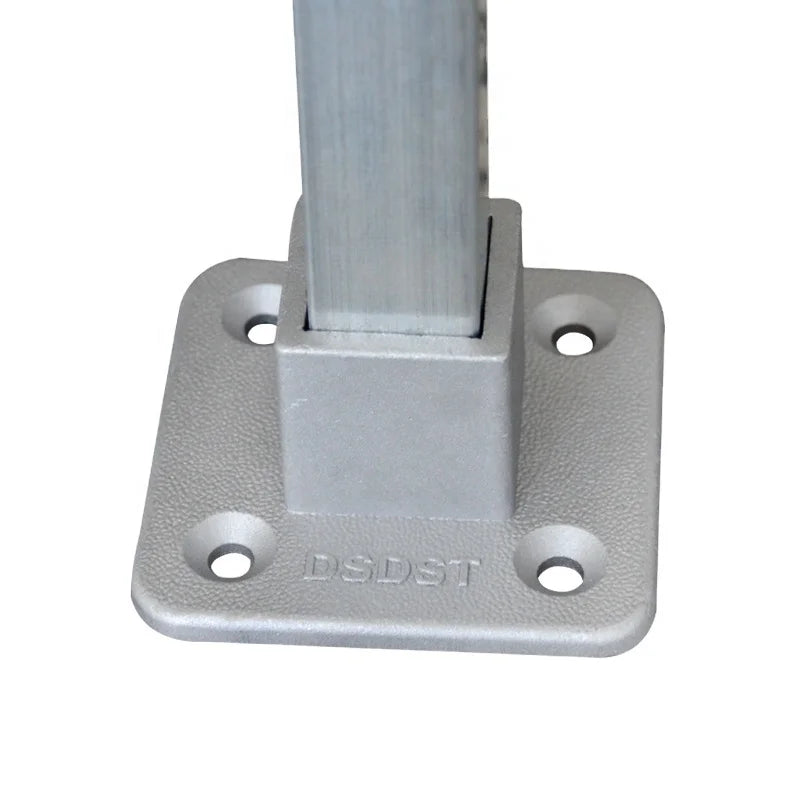 Aluminium Alloy Square Head Flange Base Pipe Fittings 25mm Tube Connector 100kg Load Capacity for Storage Rack Equal Handrail
