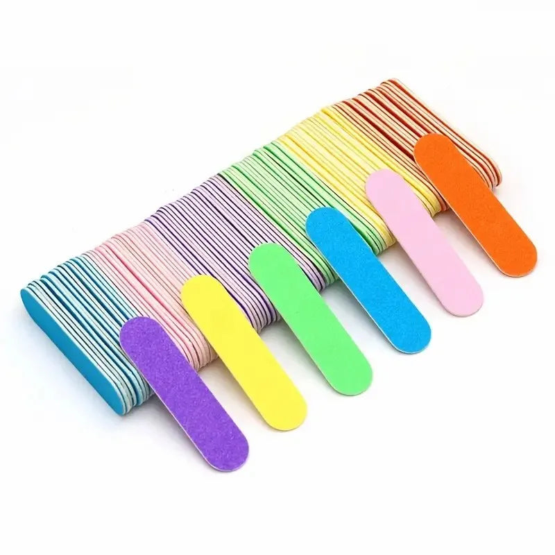 Disposable Nail File Double Sided Sandpaper Nail Files Colorful Thin Wood Mini Nail File
