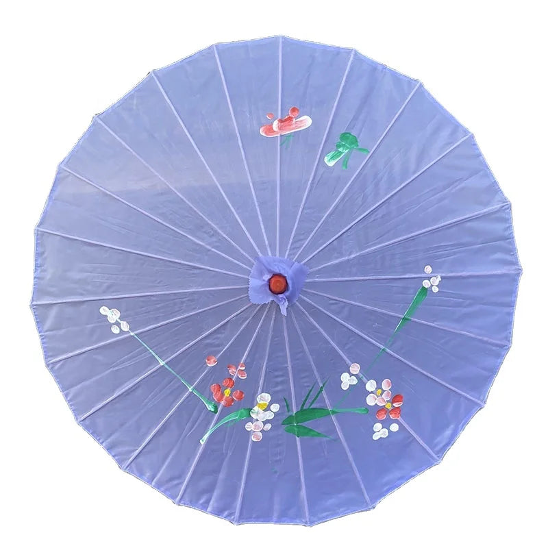 in STOCK Minimalist Design Fabric Parasol Cheap Chinese Craft Wedding Umbrella with Printed Decor Manual Control