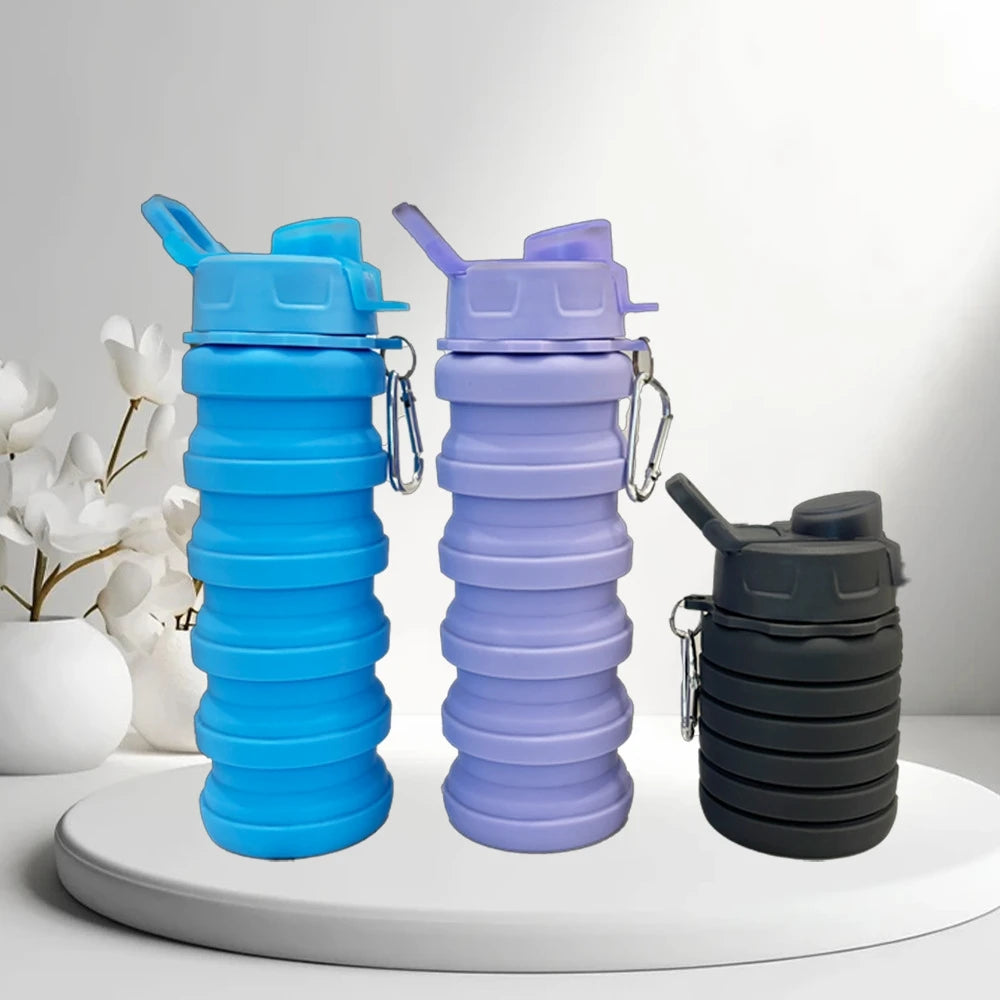Silicone Foldable Water Cup Outdoor Travel Portable Thermos Cup Sports Telescopic Kettle Business Gift Water Bottle