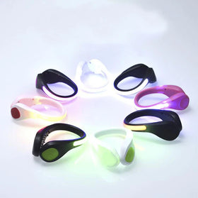 LED Luminous Plastic Rhinestone Shoe Clip Outdoor Sports Warning Light Night Running Equipment Custom LOGO MOQ 200pcs