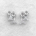Sterling Silver 3*3mm Semi Mount Stud Earrings Empty Support Blank Claws Setting S925 Base Without Center Stone for DIY Inlay