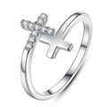 LC20230987 Wholesale Brass Women Silver Plated Christian Cross Ring Religious Jewelry