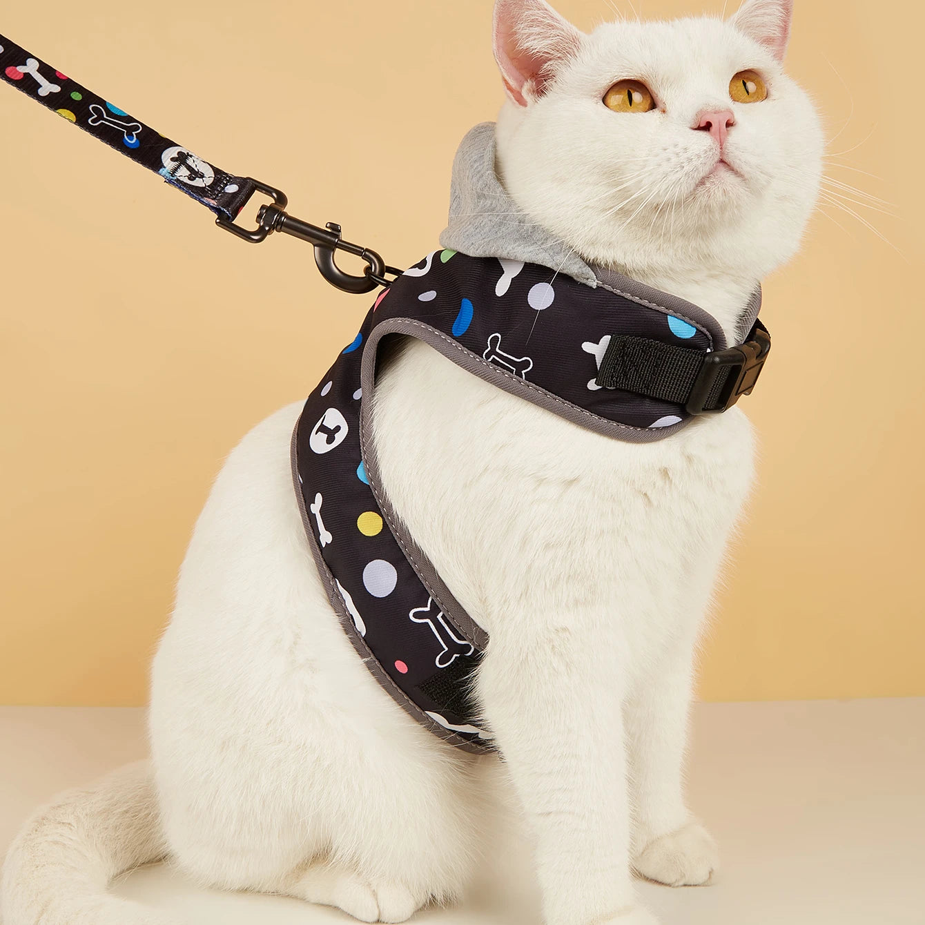 MIDEPET Factory Custom High-Quality Hooded Printed Escape-Proof Adjustable Pet Harness & Leash Set for Small Dogs & Cats