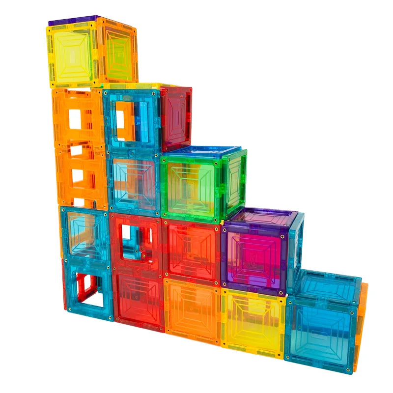 100-Piece Magnetic Building Blocks with Clear 3D Color Anime Themed Animal Tiles Set STEM Educational DIY Construction Toys