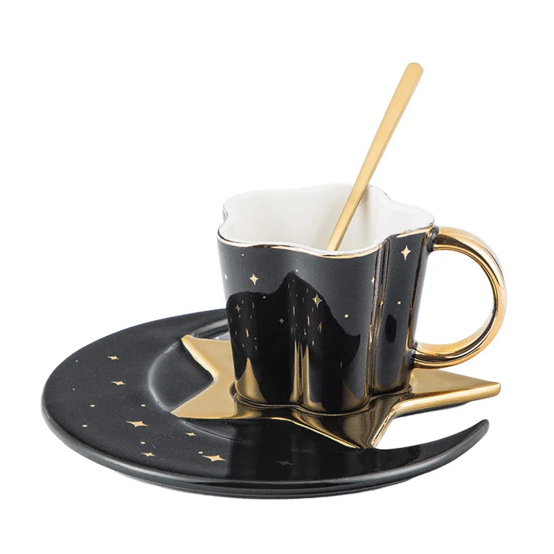 Creative New Item Luxury Ceramic Porcelain Tea Cup and Saucer Set for Home Drinkware Use