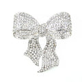 Silver Plated Bow Tie Shape Crystal Rhinestone Brooch Pin Custom Color for Women Children for Wedding Party Gifts Cloth