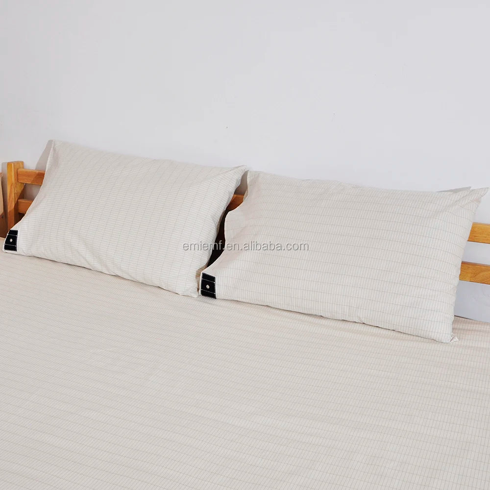 BLOCK EMF  Grounding Earthing Queen Pillowcase with Grounding Cord