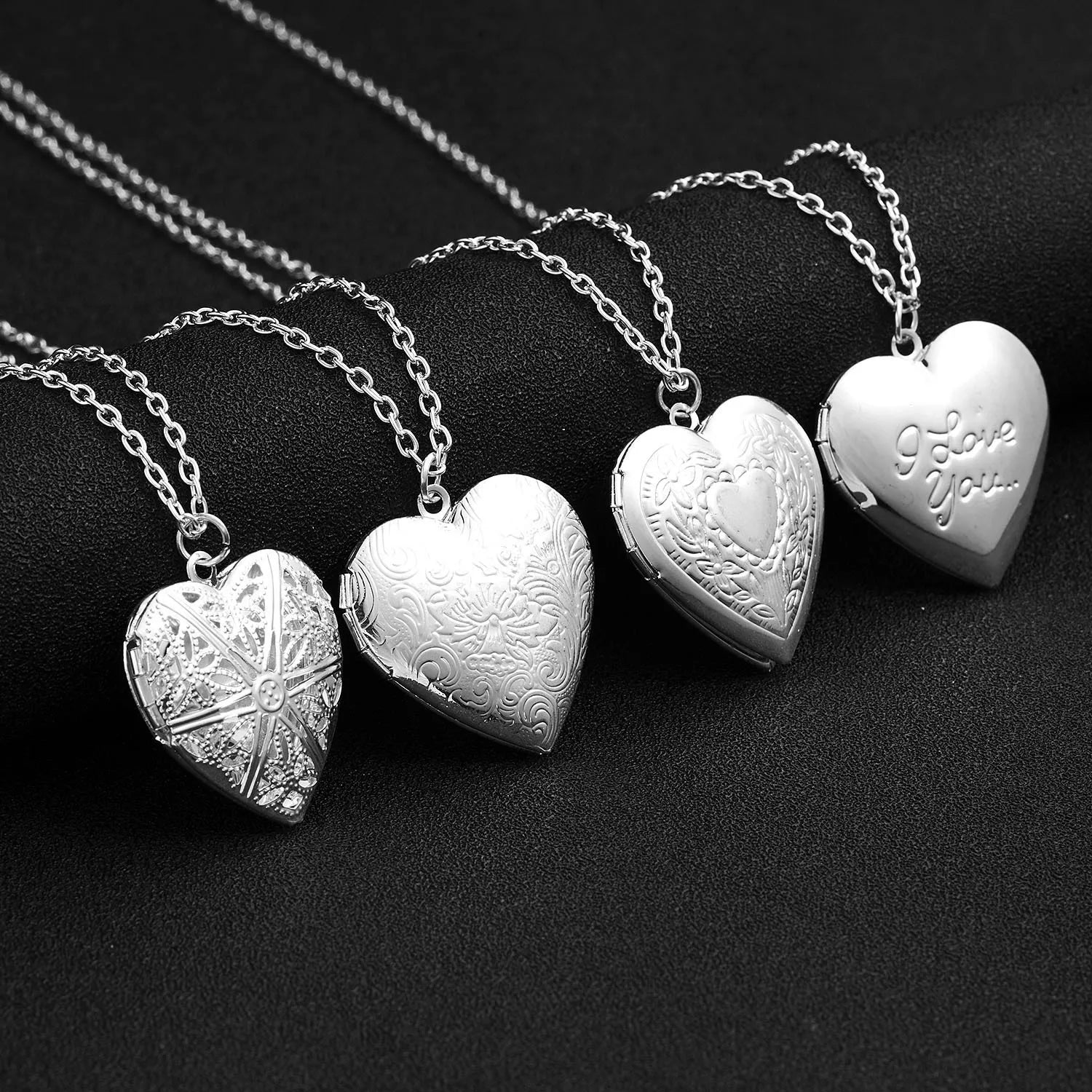 Personalized Couple Alloy Photo Frame Heart Locket Necklace for Women Gril