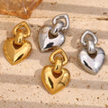New Heart Jewelry 18k Gold Plated Stainless Steel Pendant Earrings Heart Pendant Earrings Fashion Stainless Steel Earrings