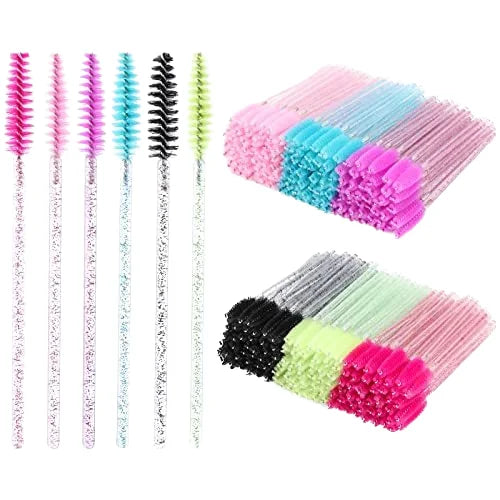 Wholesale Glitter Handle Enhanced Visual Aesthetics Nylon Eyelash Eyebrow Wands Mascara Brush