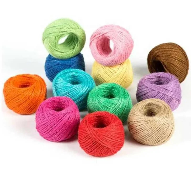 Hot Selling Twisted Colored Sisal Rope Hemp Manila Cord Gift Wrapping Jute Twine for DIY Crafts