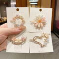 2022 New Flower Design Alloy Pearl 5.5cm Hair Clips Fashion Sweet Women Hair Pins Girl Hair Accessories Elegant Ins Style