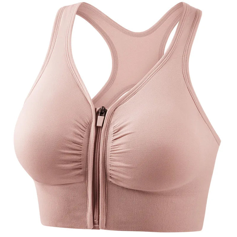 Wholesale New Front Zipper Sports Shockproof Bra Comfortable Breathable Women Yoga Vest Bra