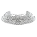 Statement Silver Gold Plated Tennis Chain Necklace Multi Layer Rhinestone Crystal Choker Necklace for Women