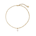 Simple Style 18K Gold Plated Necklace French Trendy Single Freshwater Pearl Pendant Necklace for Women