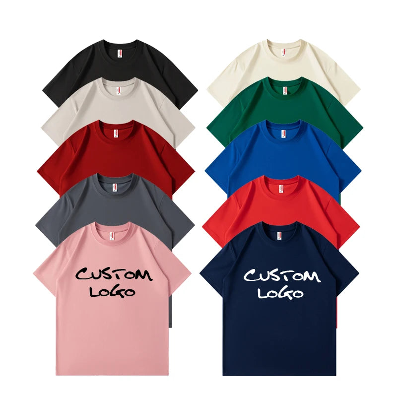 Custom 230GSM High Quality Heavyweight Cotton Print Drop Shoulder Plain Oversized T-Shirt for Men Streetwear Graphic Men's