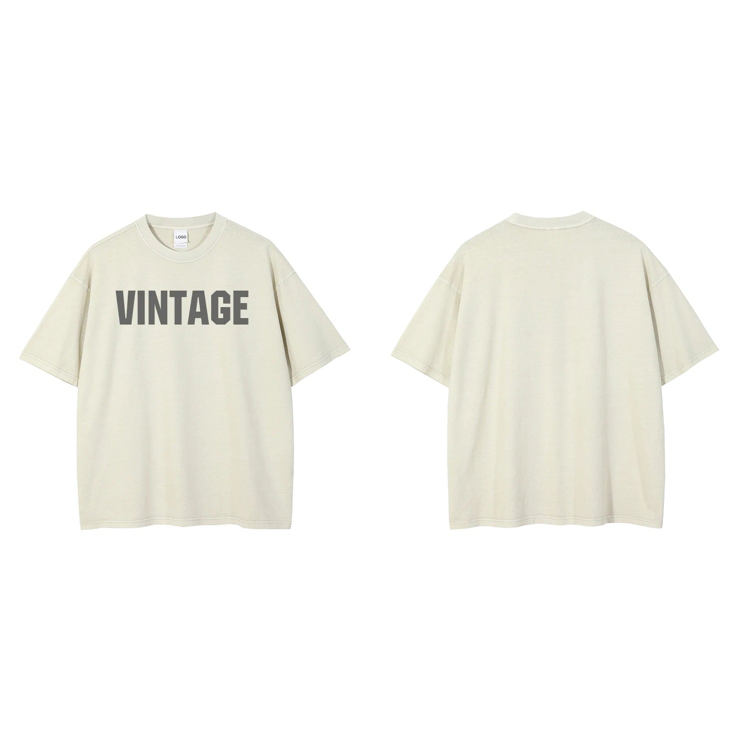 Custom Logo Streetwear Oversized Heavy Cotton Men's T-shirts Graphic High Quality Print Heavyweight Acid Wash Vintage T Shirt