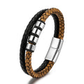 Wholesale Genuine Leather Braided Men's Bracelet Jewelry Stainless Steel Truth Leather Bracelet for Man