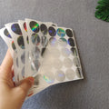Custom Brand Logo Metallic Foil Waterproof Holographic Adhesive Labels for Cosmetic Bottles Packaging