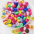 500g DIY Craft 6*10mm Colorful Protrude Smile Shape Round Beads Acrylic Jewelry Accessories for Bracelet Making