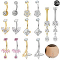 Getta G23 Titanium 14G Belly Ring ASTM-F136 Gold Plated Fashion Piercing Navel Body Jewelry