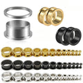 1.6-25mm Stainless Steel Body Piercing Jewelry Silver Gold Black Ear Plugs Earlets Ear Expanders Screw Back Gauges for Wedding