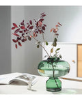 Chinese Traditional Gourd Shape Large Hydroponic Eco-Friendly Crystal Contemporary Green Vase Customized Logo for Tabletop Use
