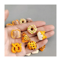 100Pcs Cartoon Cat Flower Heart Pretzel Bread Flat Back Resin Cabochon Scrapbooking Fit Phone Deco Parts DIY Crafts Accessories