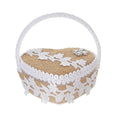 Jute Fabric Ring Box Western Wedding Flower Girl Ring Pillow Valentine Proposal Ring Holder Box Engagement Natural Eco-Friendly