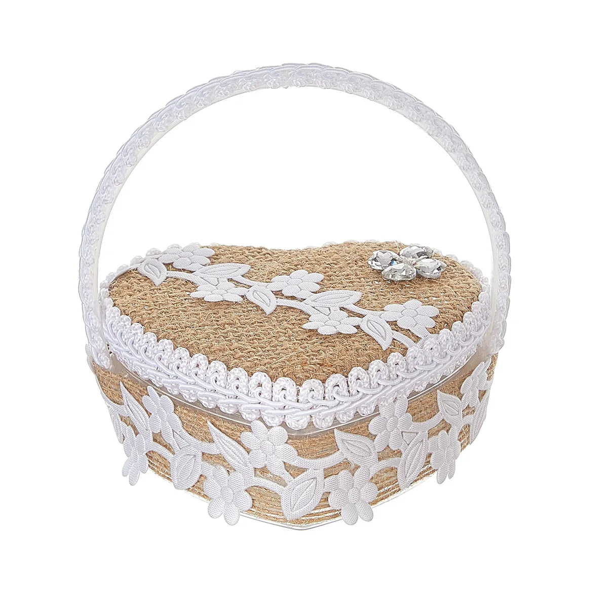 Jute Fabric Ring Box Western Wedding Flower Girl Ring Pillow Valentine Proposal Ring Holder Box Engagement Natural Eco-Friendly