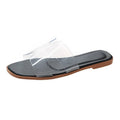 Ladies Transparent One Strap Fashion Trendy Flat Bottom Slippers Summer Beach Ladies Flat Sandals Soft Outdoor Walking Shoes