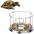 14cm 19cm Round Feeder Bowl Stainless Steel Tray Dispenser for Lizard Turtle Tortoise Salad Plate Feeding Dish