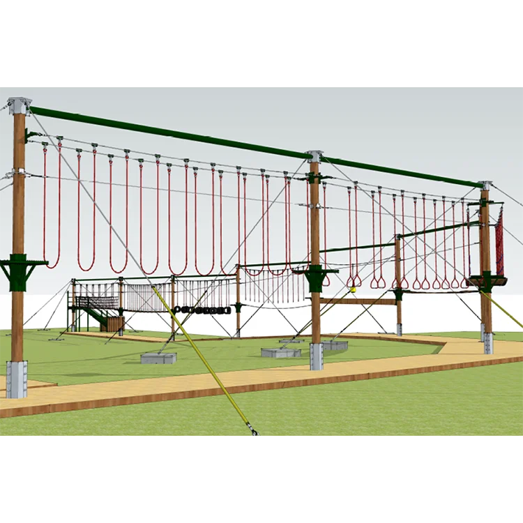 Hanlin Design Backyard Playground Attraction Park Adventure Ropes Rope Course Equipment for Adults and Kids