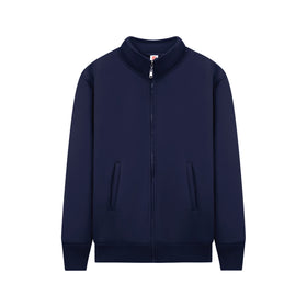 New 650g Winter Warm Zipper Stand Hoodie Custom Printed OEM logo Blank Cotton Polar Fleece Stand Collar Hoodies