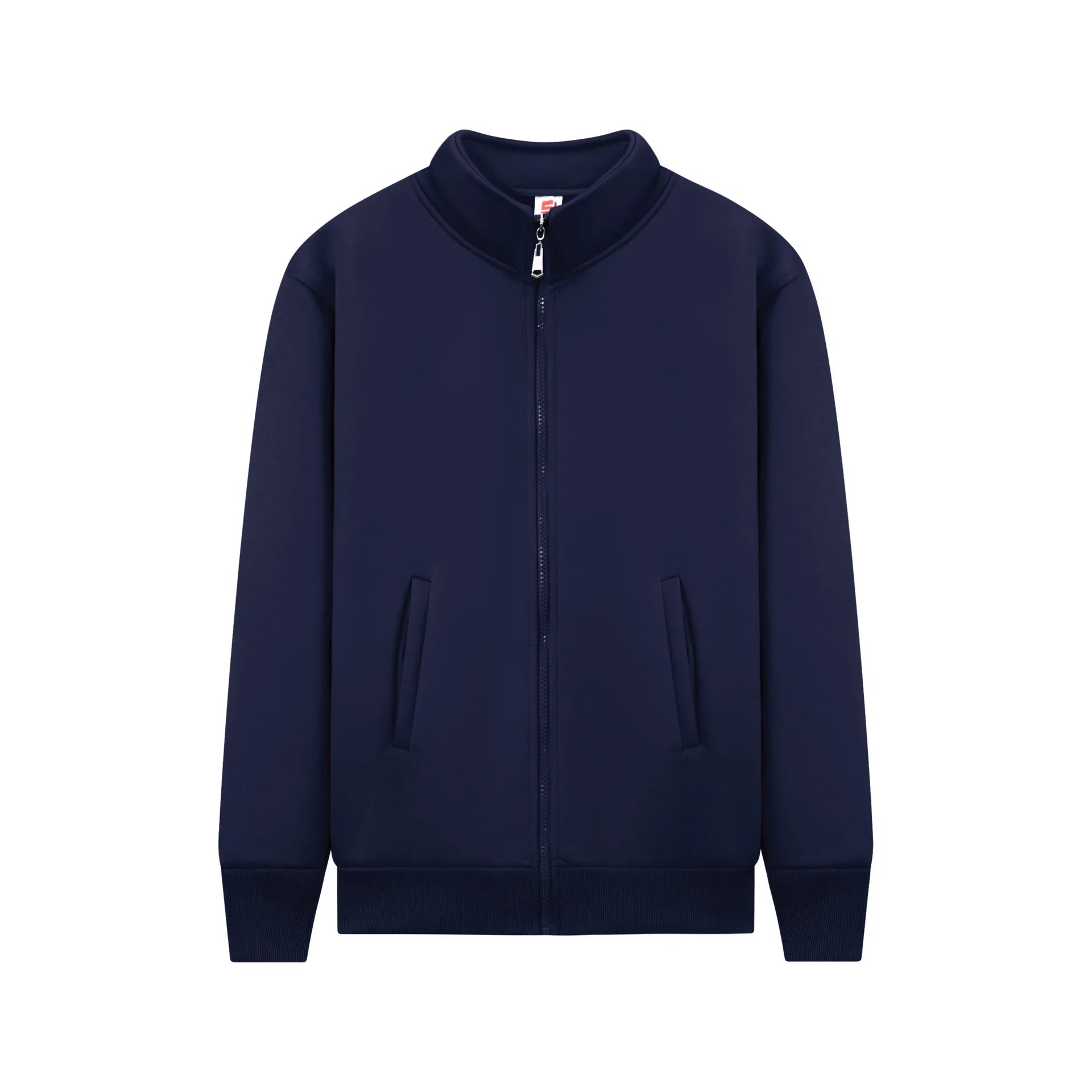New 650g Winter Warm Zipper Stand Hoodie Custom Printed OEM logo Blank Cotton Polar Fleece Stand Collar Hoodies
