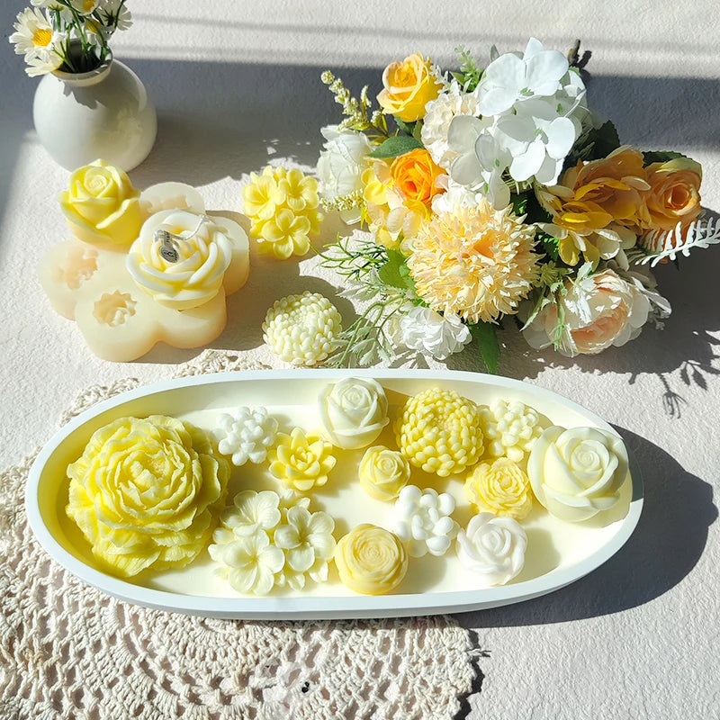 Flower Silicone Molds Diy Handmade Crystal Drip Scented Candles