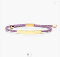DIY Stainless Steel Engraving Bar Laser Logo 2mm Braided Wire Bracelet Freely Adjustable Size Couple Strand Bracelet
