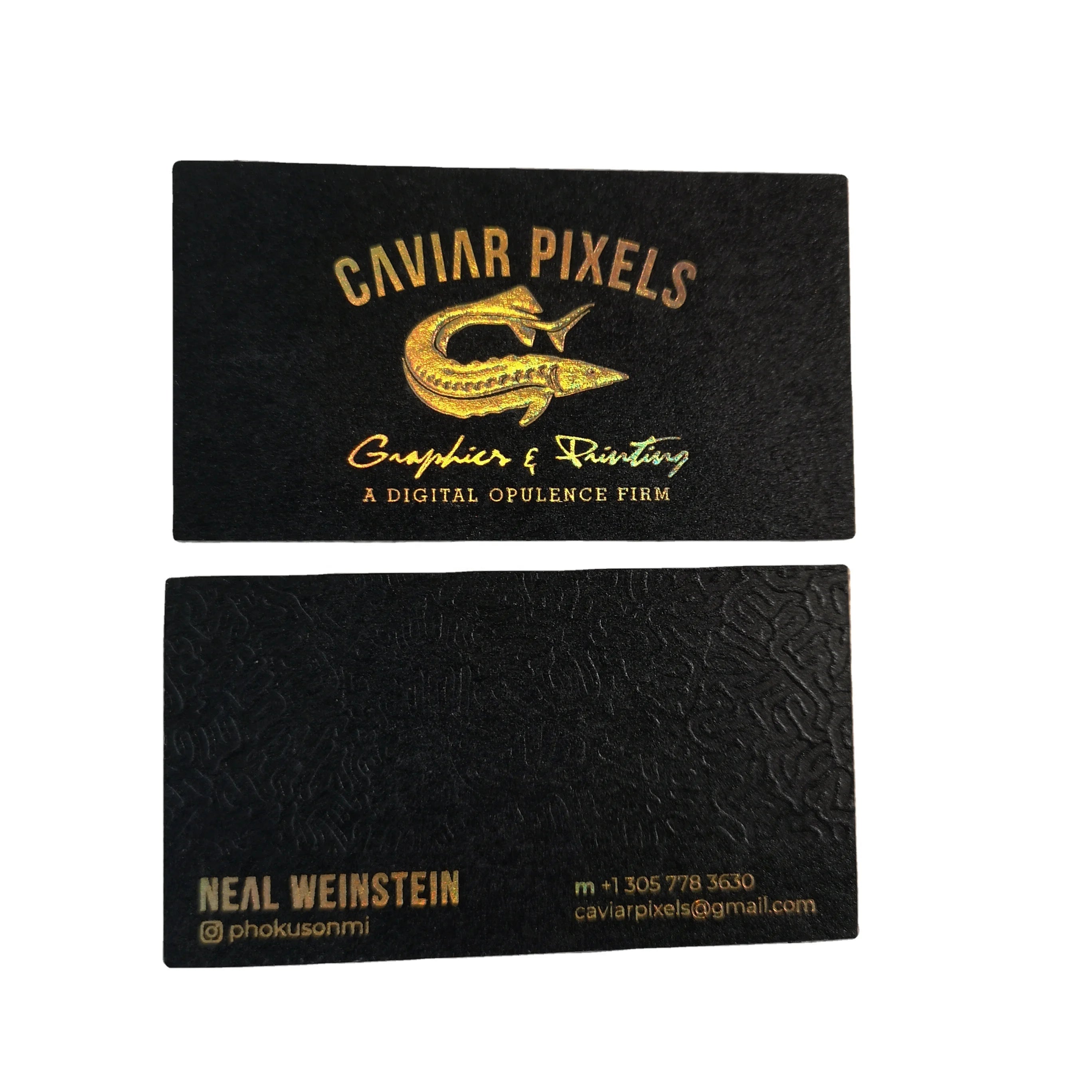 Luxury Holographic Foil with Embossed Effect Business Cards/thank You Cards Postcard/wedding Card