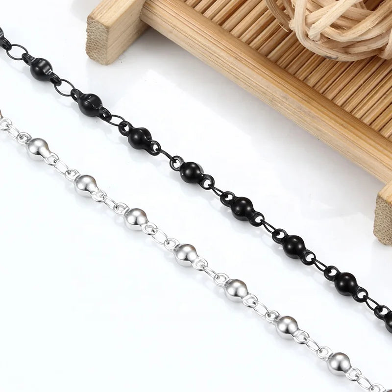 New Arrival Handmade Black Beading Stainless Steel Chain Necklace Chain for DIY Accessories Jewelry Making
