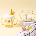 Portable Cartoon PPSU Toddler Sippy Cup Set Kids Dining Silicone Drinking Water/Milk Bottle Glass Baby Feeding Tableware Dinner
