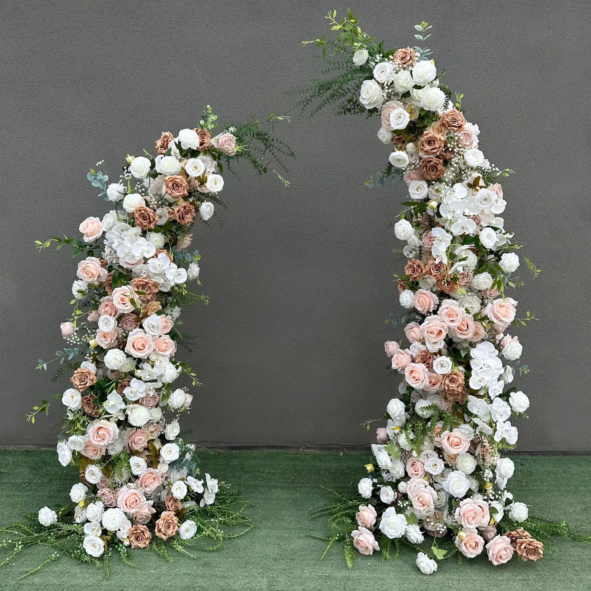 Hot Sales Silk Artificial Flowers Background Backdrop Stage Decoration Flower Arch for Wedding