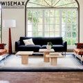 WISEMAX FURNITURE Luxury Living Room Furniture Marble Top Modern Coffee Table Natural Marble Travertine Table Bed Side Table