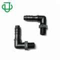 Clear Black PP G1/4" Male Thread Right Angle Straight Barb Connector 90 Degree Elbow Bend Male BSP Threaded Pipe Barbed Fitting