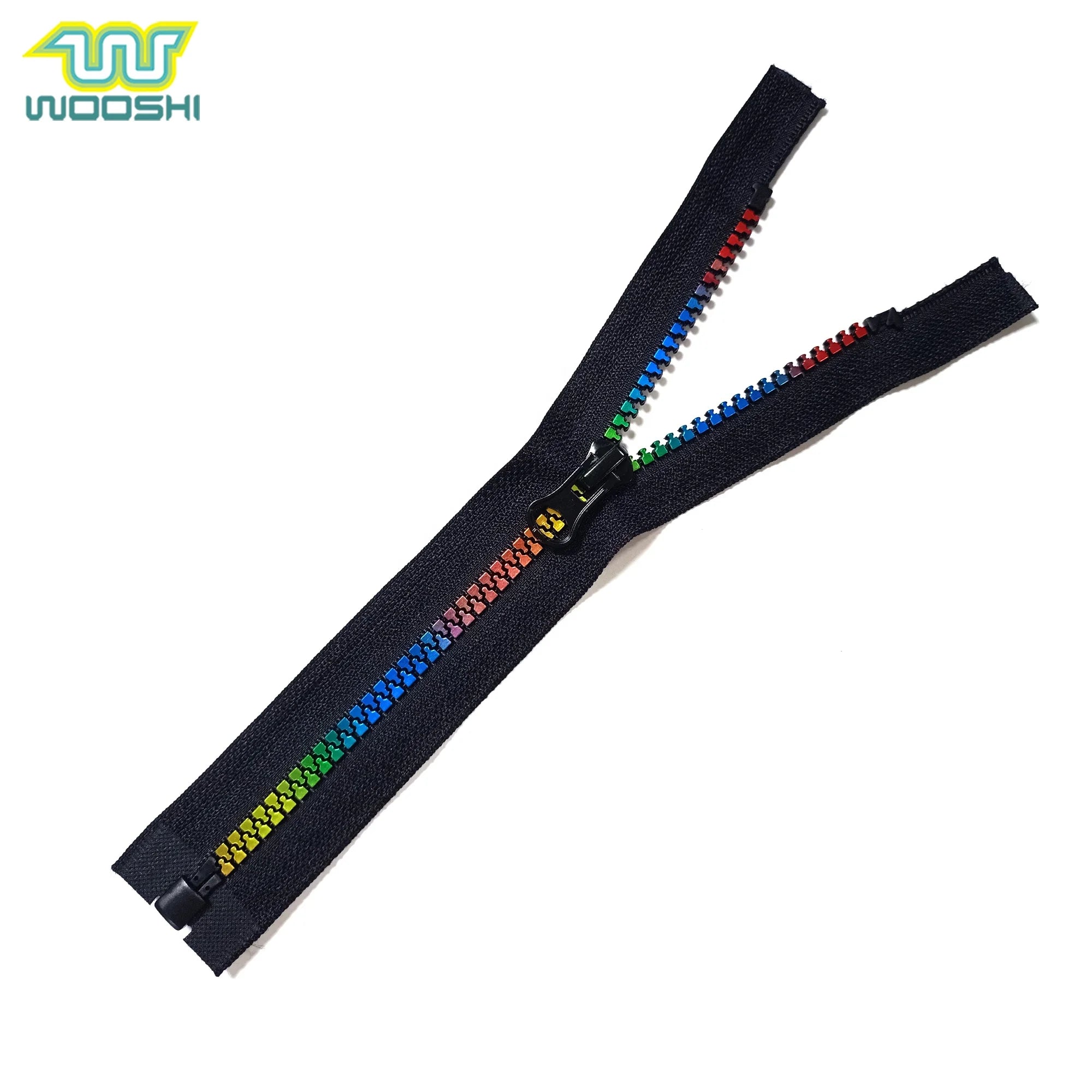 5# Special Plastic Zipper Common Teeth With Rainbow Film 20CM Open-end Autolock Slider