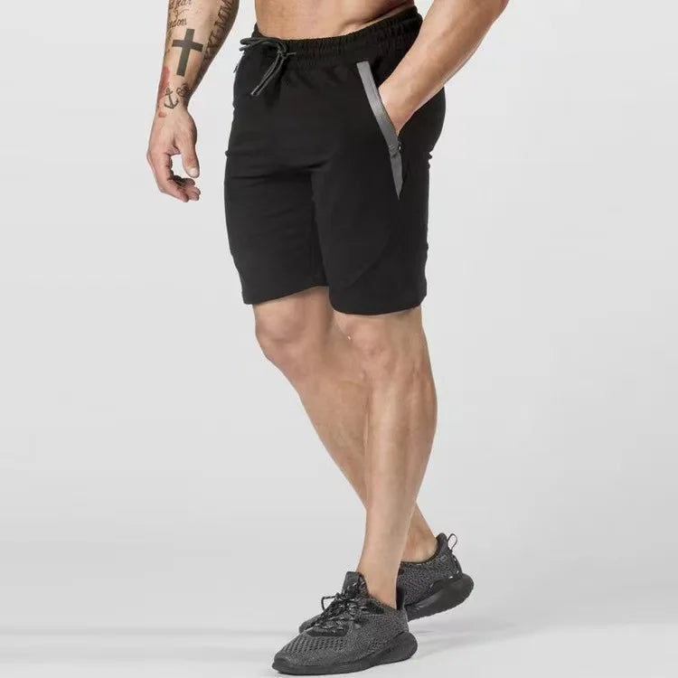 Hot Sale Men's Breathable Cotton Polyester Mountain Bike Shorts Elastic Waist Drawstring Solid Pattern Anti-Wrinkle Plain Dyed