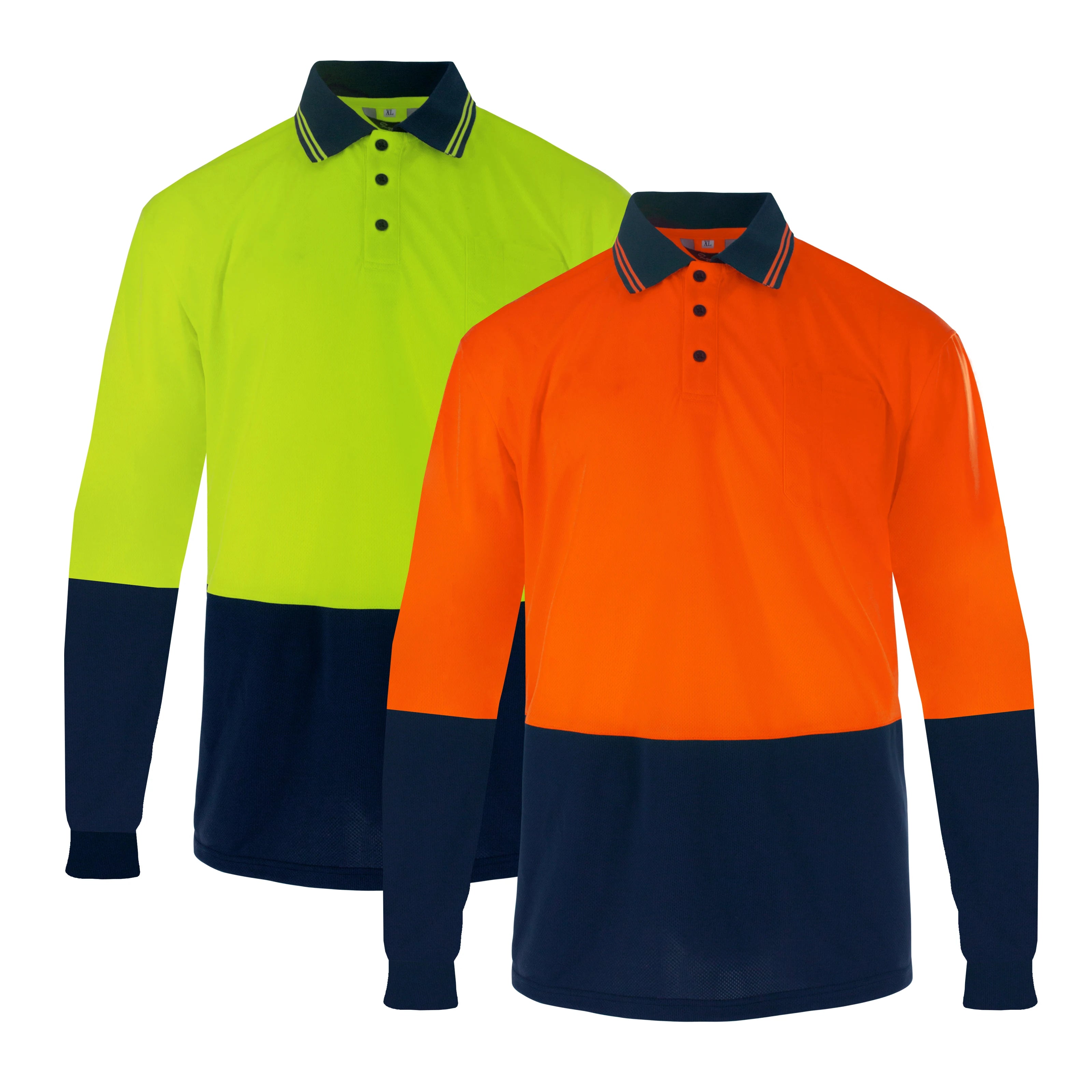 Workwear Stretchy Knit Safety Clothing Polo Shirts Reflective Working Shirt Men Safety Worker Wear Birdseye Mesh Shirt